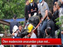 Madencinin elindeki not