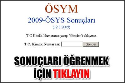 ÖSS sonuçları için tıklayın