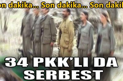 34 PKK Lİ SERBEST BIRAKILDI