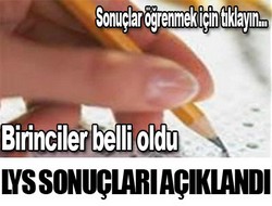 LYS sonuçları  açıklandı